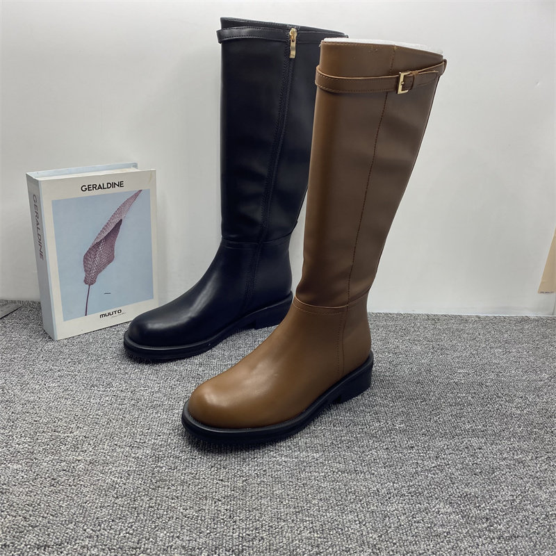 品牌撤柜处理长靴子女不过膝皮靴2023冬款侧拉链加绒高筒骑士靴女,女鞋,骑士靴,淘宝优惠券,粉丝福利购,淘宝优惠卷