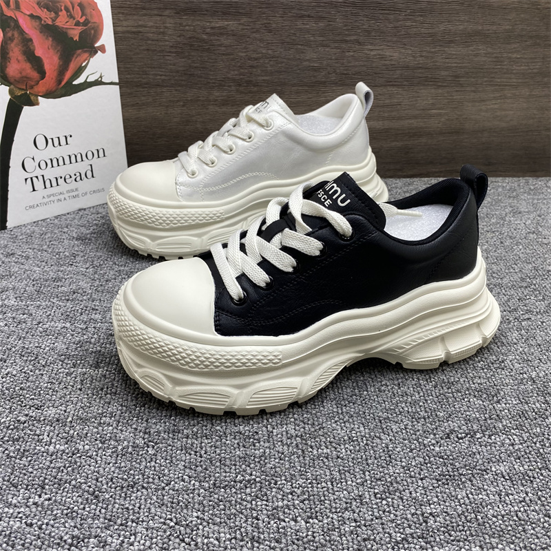 小个子厚底增高休闲女鞋真皮