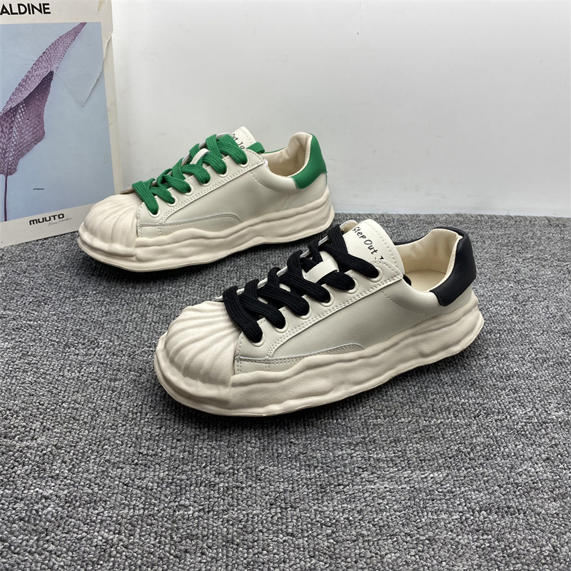 百搭溶解鞋牛皮厚底休闲板鞋