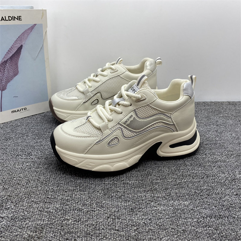 商场同款真皮厚底老爹鞋女2025早春新款鞋子韩版百搭休闲运动女鞋