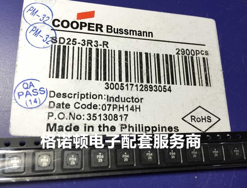 COOPER库柏  SD25-6R8-R 贴片屏蔽功率电感 5x5x2.5 6.8uH 2.19A