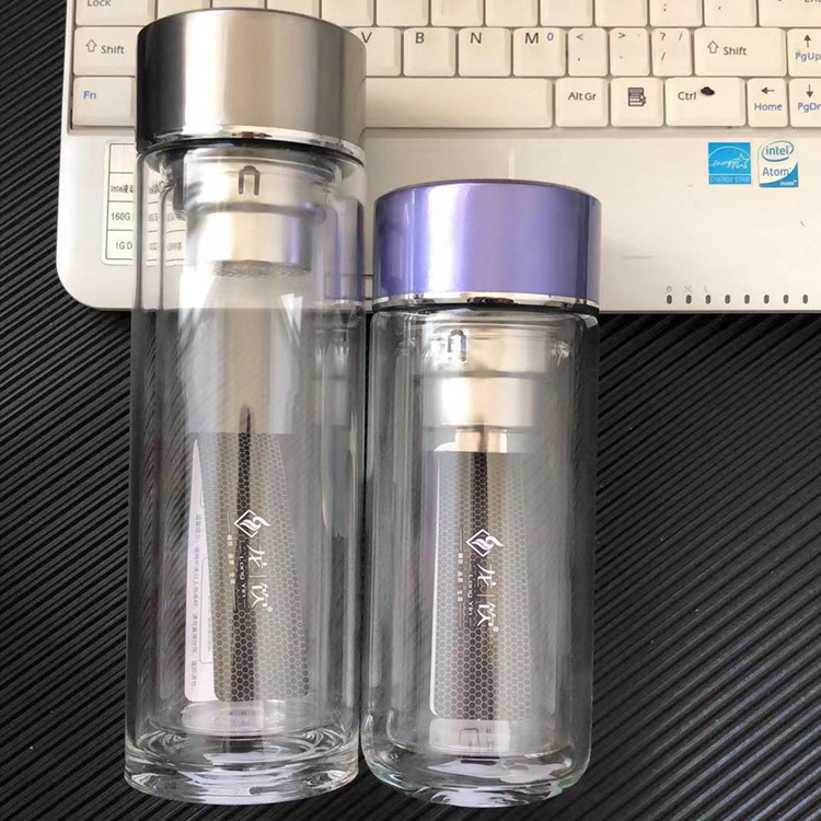 双层透明玻璃杯广告杯定制logo男女便携随手水杯印字促销开业礼品