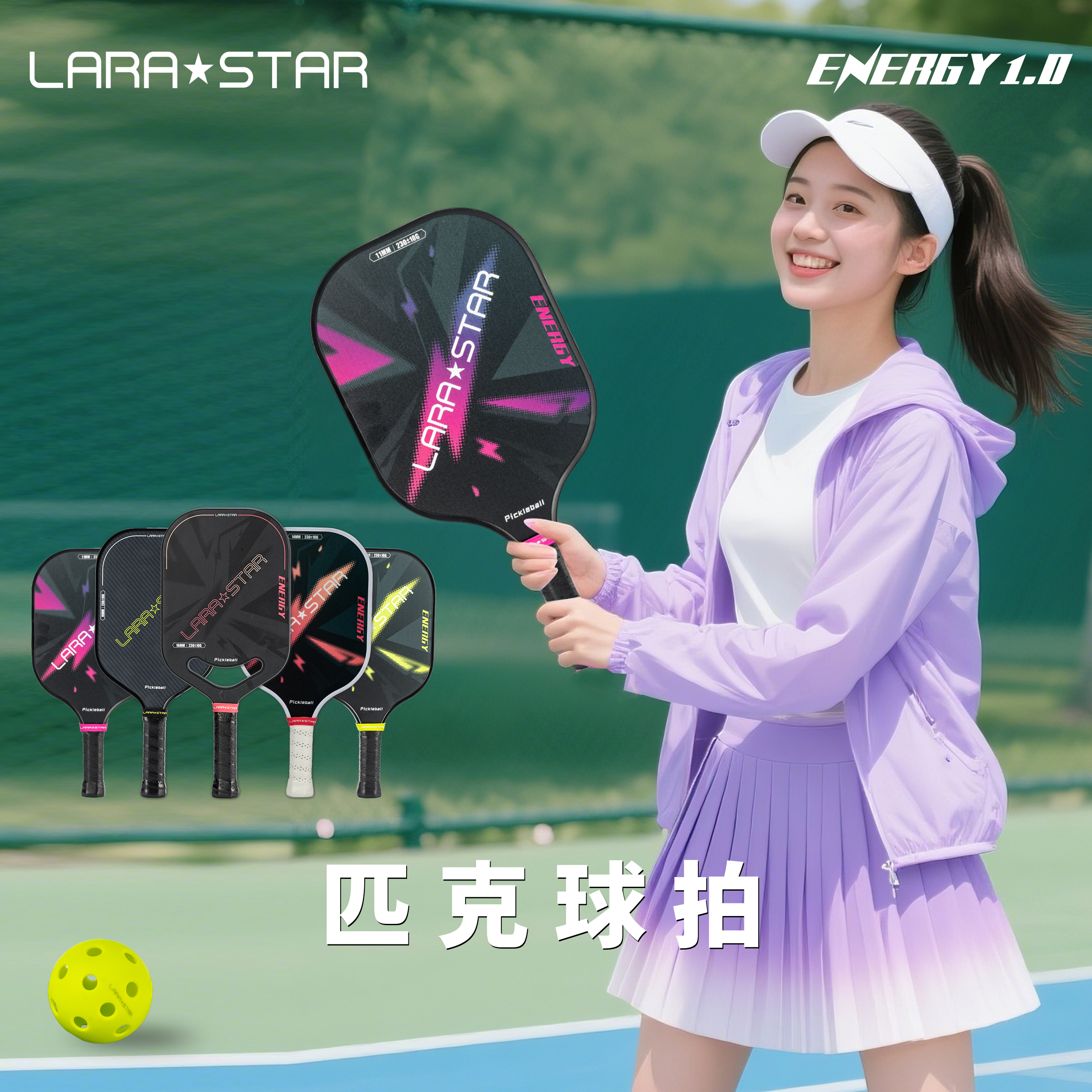 劳拉之星3105匹克球拍室内外pickleball玻璃碳纤维初学进阶比赛