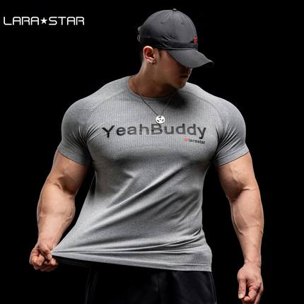 劳拉之星1517健身衣男短袖跑步运动训练服T恤弹力上衣显肌肉