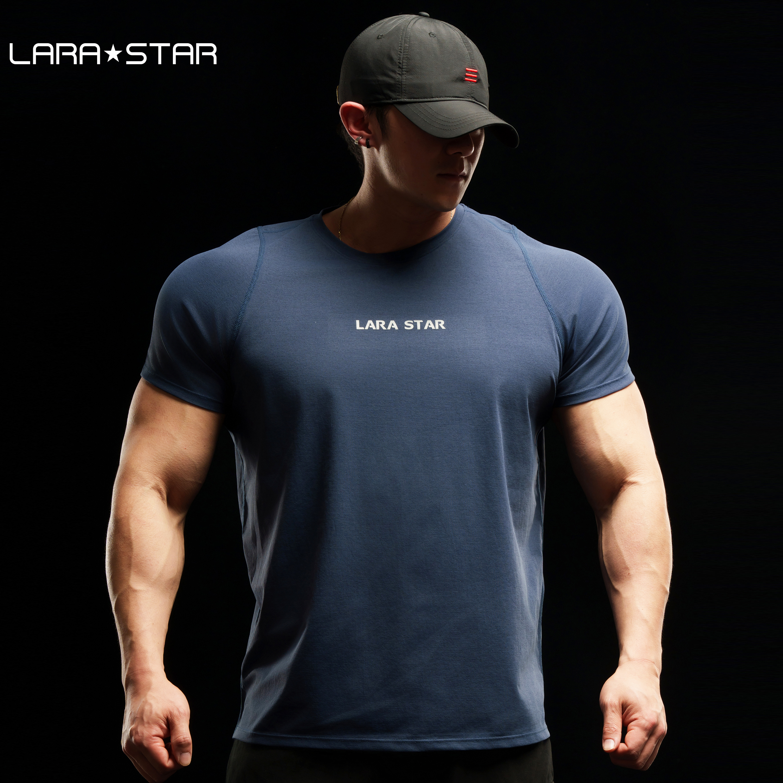 劳拉之星LS0079跑步圆领透气男短袖T恤健身羽毛球运动舒适速干衣