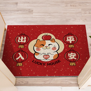 入户门垫中式进门防滑加厚丝圈地毯出入平安家用地垫蹭土防水脚垫