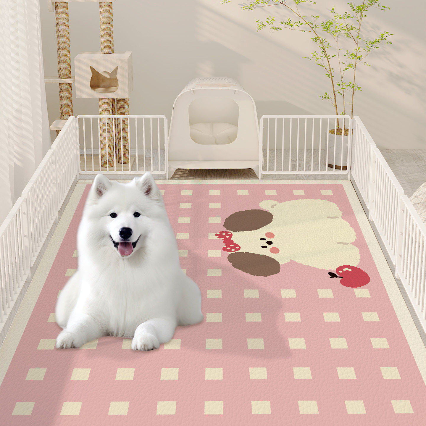 宠物地垫防滑防水防抓 pvc狗狗专用垫猫垫围栏垫餐垫清理四季通用