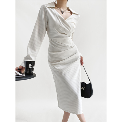 秋季性感职场修身长袖连衣裙