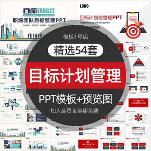企业目标计划与管理PPT模板公司团队SMART原则目标管理培训课件