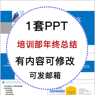 蓝色商务风培训部工作总结年终总结PPT模板培训部年度工作汇报