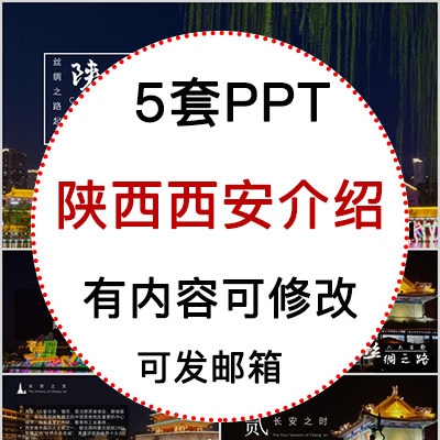 陕西西安城市印象家乡旅游美食风景文化介绍宣传攻略相册ppt模板