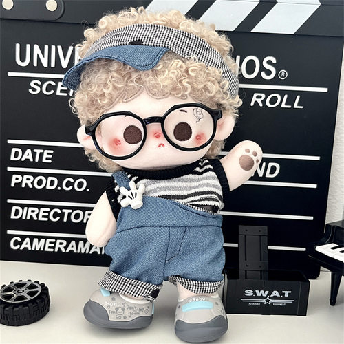 20cm娃衣棉花娃娃衣服背带裤套装