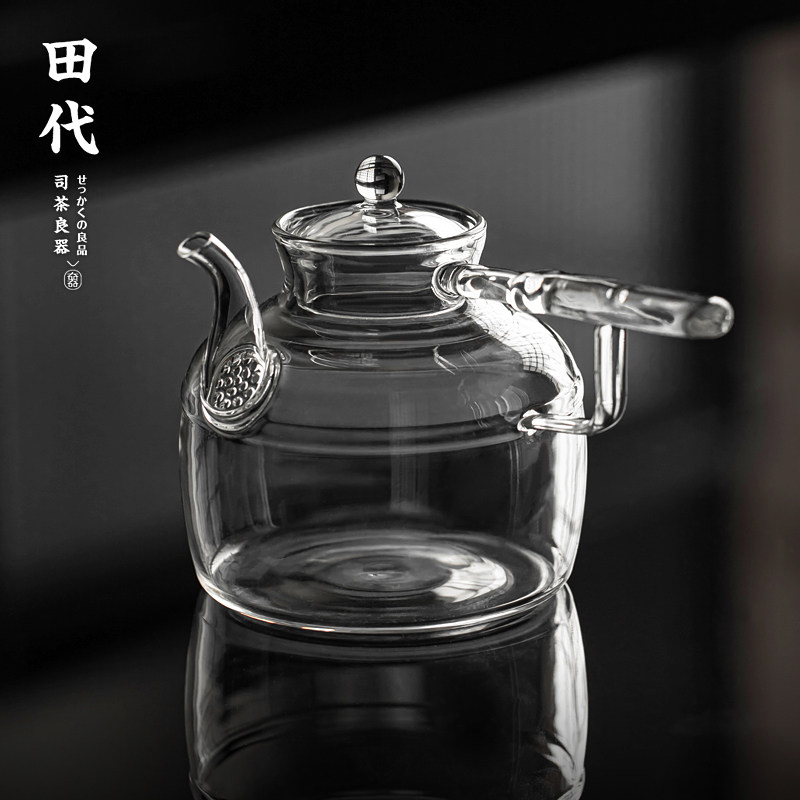 田代高硼硅玻璃侧把壶唐雨茶壶耐高温烧水壶家用泡茶壶茶具