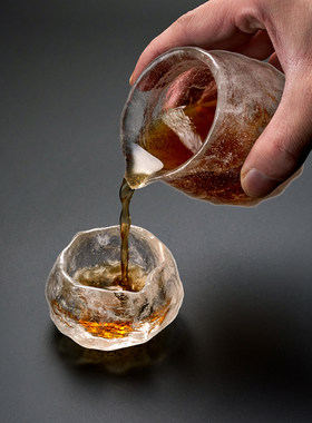 日式琉璃公道杯 冰冻烧雪融公杯茶海功夫茶道茶具配件匀杯分茶器