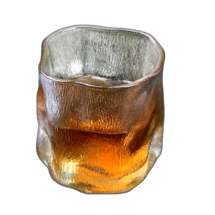 日式冰川创意玻璃水杯高颜值茶杯酒杯威士忌杯好看的送礼家用杯子