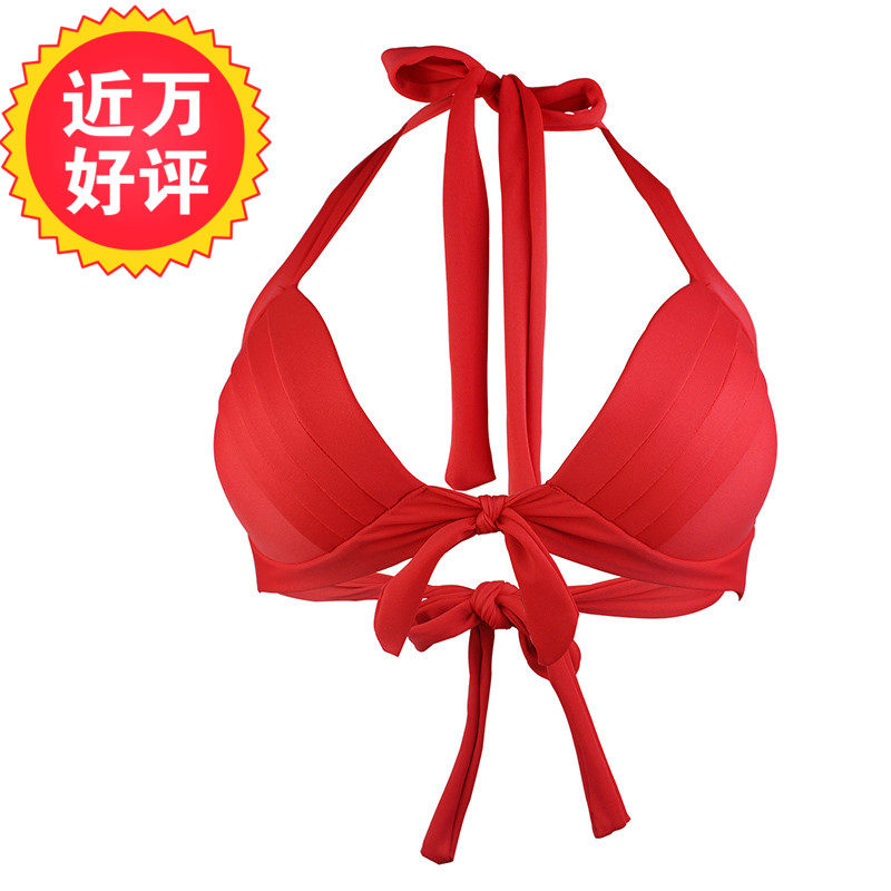 超暴露大胸比基尼单件上衣绑带EFG杯bikini大罩杯大奶泳衣女性感