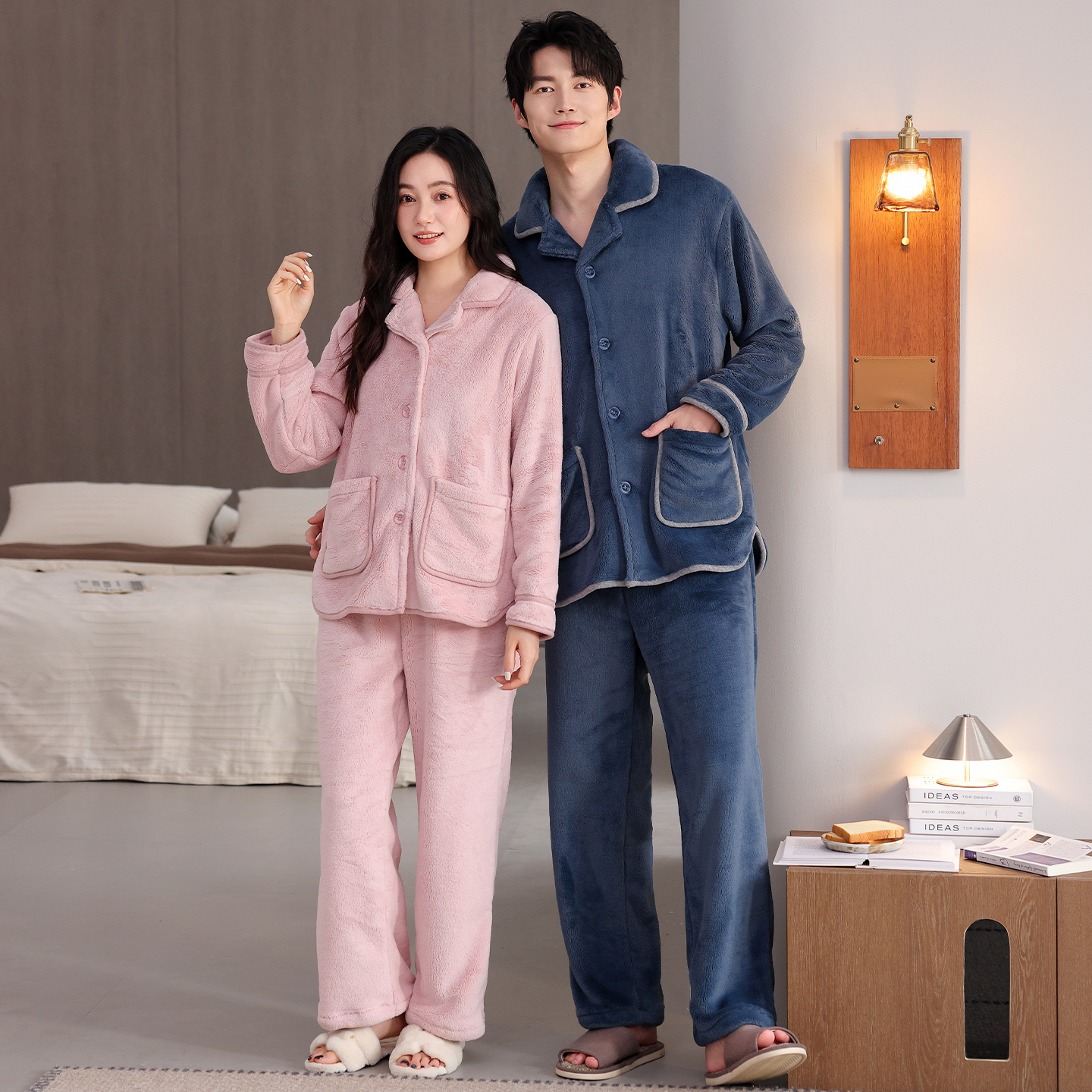 思馨坊珊瑚绒加绒加厚保暖家居服