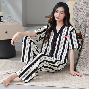 开衫 思馨坊纯棉睡衣女春秋款 2025新款 短袖 高级感家居服可外穿 套装