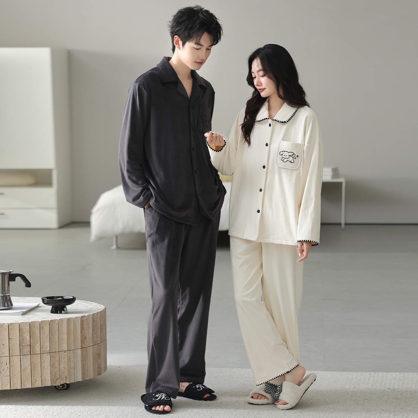 思馨坊秋冬情侣家居服女可爱卡通海岛绒睡衣男恒温保暖薄绒家居服,女士内衣/男士内衣/家居服,睡衣/家居服套装,淘宝优惠券,粉丝福利购,淘宝优惠卷