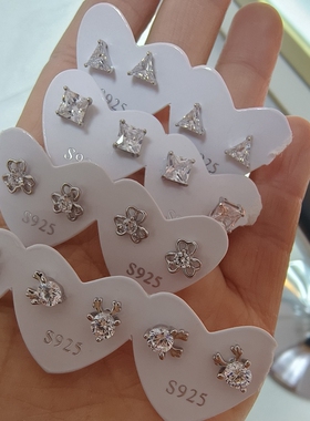 纯银耳钉女正品s925银耳环养耳洞银耳饰睡觉免摘小耳环时尚百搭