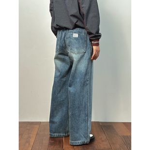 【经典系列】OG107改良复古水洗做旧竹节纹牛仔裤直筒裤梨形友好