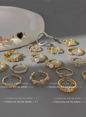 韩版开口可调节女生戒指