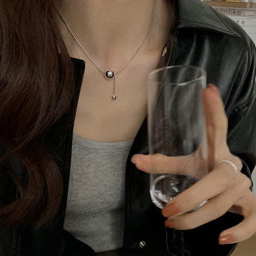 925纯银小银球项链女极简风小众
