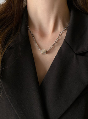 东大门小方块ins冷淡风锁骨链