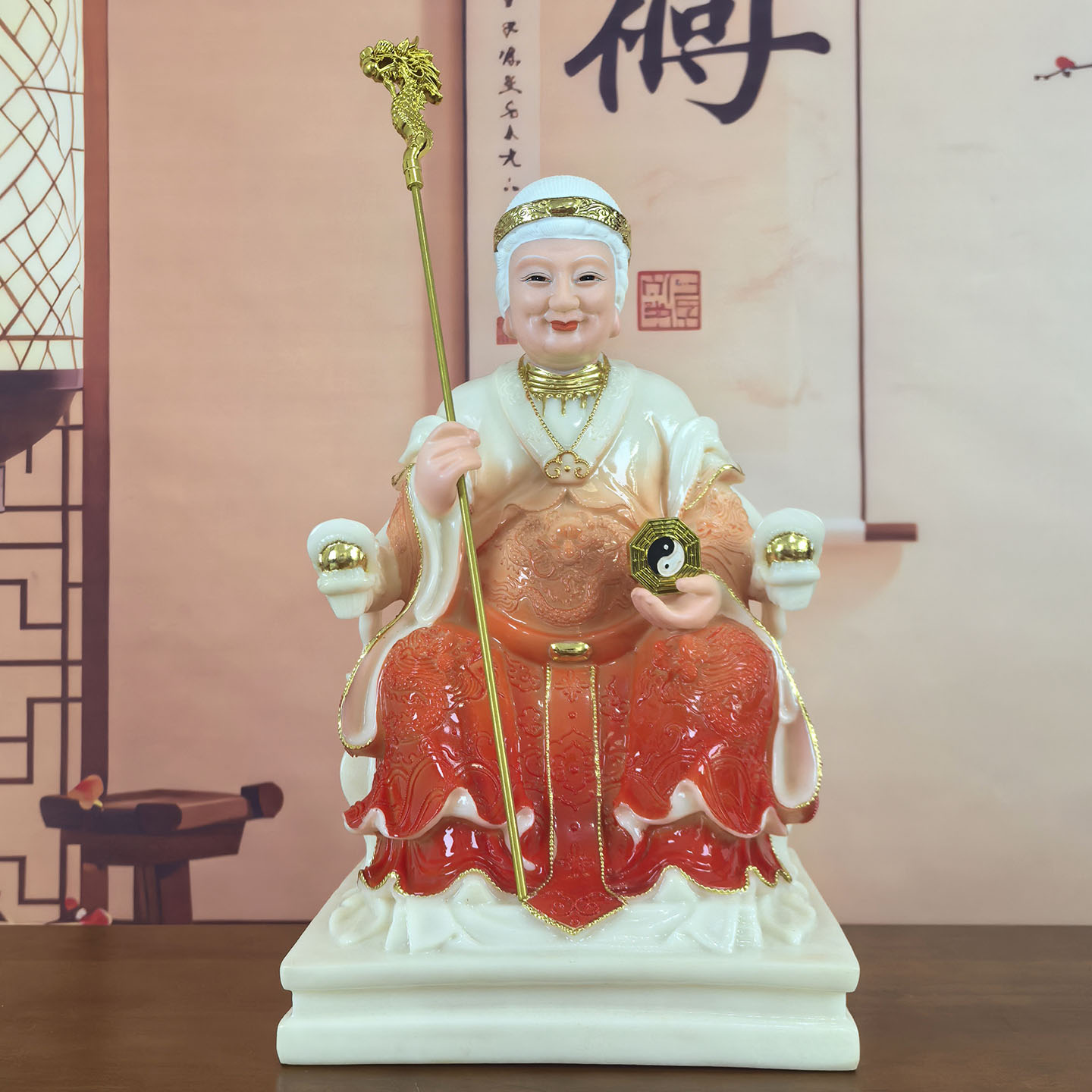 无生老母神像老母像仿汉白玉神像仿玉石无声老母无极老母神像