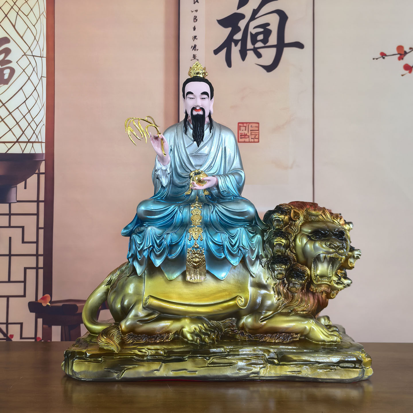 太乙救苦天尊神像树脂铜彩太乙真人像道家居家供奉树脂佛像