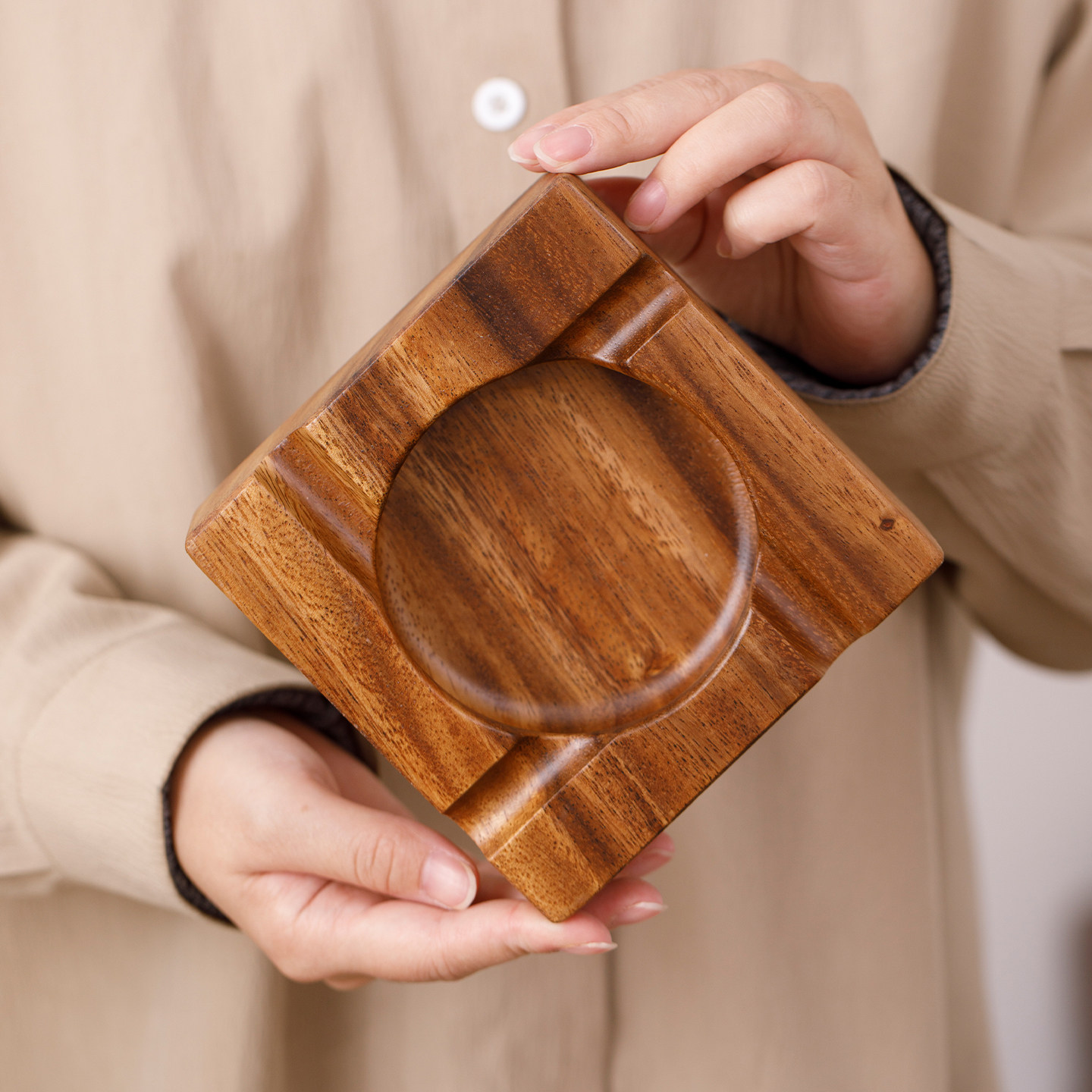 雪茄槽烟灰缸大槽定制烟缸胡桃木