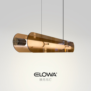 意式极简高端创意设计师款简约轻奢餐厅岛台茶室玻璃餐吊长型吊灯