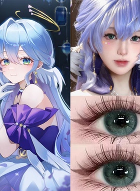 知更鸟cos美瞳半年抛绿色崩坏星穹铁道混血显色大直径隐形眼镜3PW
