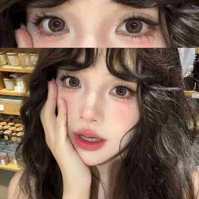 supercolor美瞳奶油双子年抛棕色大直径三明治工艺隐形眼镜DTB