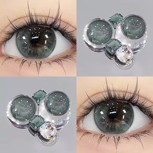 嗜甜气球绿自然美美瞳半年抛2026新款绿色cos大小直径隐形眼镜sk