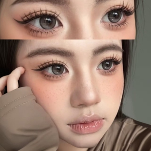 barrieyes椰子灰美瞳年抛灰色微混血三明治工艺同款隐形眼镜DTB