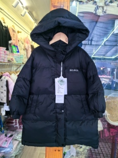 2025新款儿童羽绒服男女中童中长款加厚保暖外套冬装白鸭绒面包服