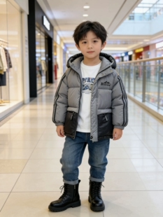 实体断码处理棉衣男童冬季棉服新款帅气男孩宝宝冬装加厚保暖棉袄