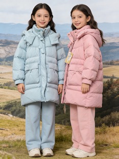 女童长款羽绒服2025冬新款洋气儿童加厚白鸭绒外套小女孩冬款上衣
