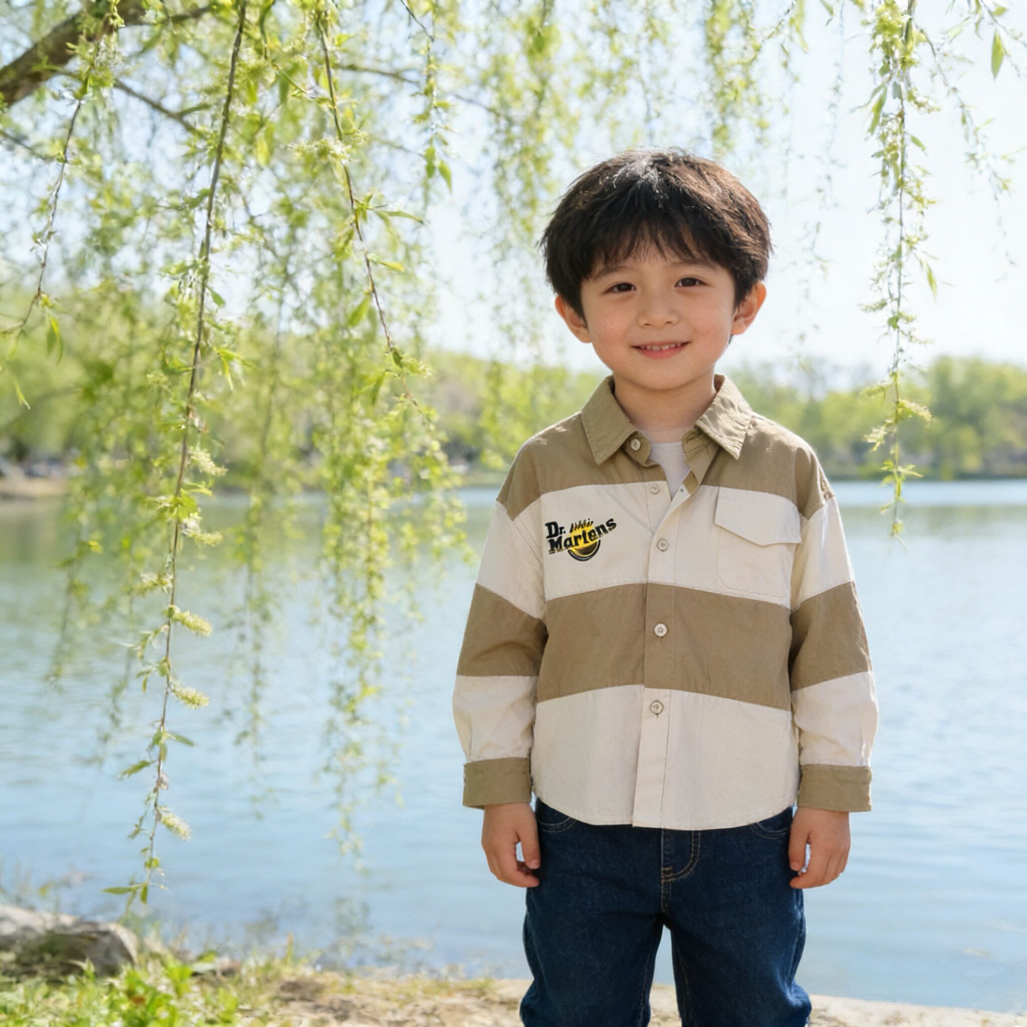 男中小童衬衫长袖2026春装新款中童韩版休闲帅气儿童拼色休闲外套