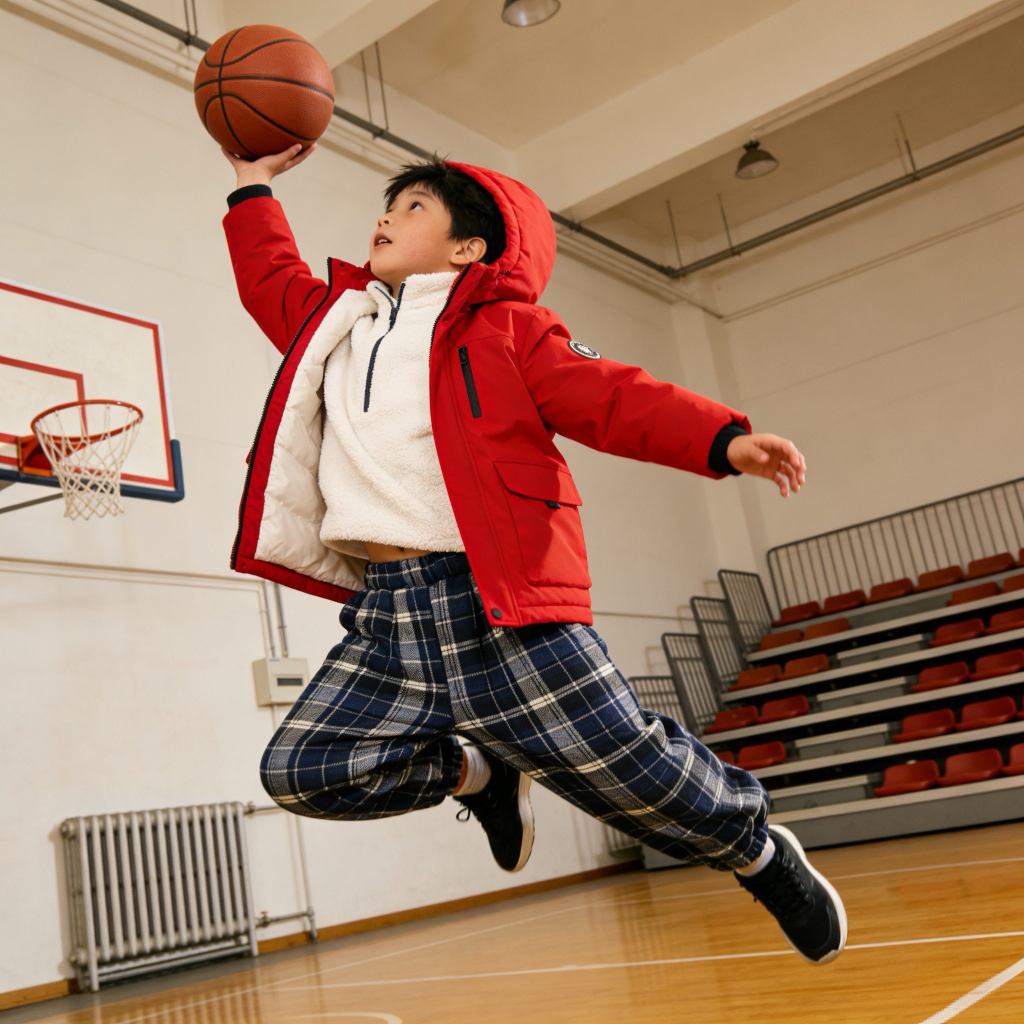 男童裤子2026新款儿童格子裤中童休闲裤男女孩春秋冬款长裤宽松潮