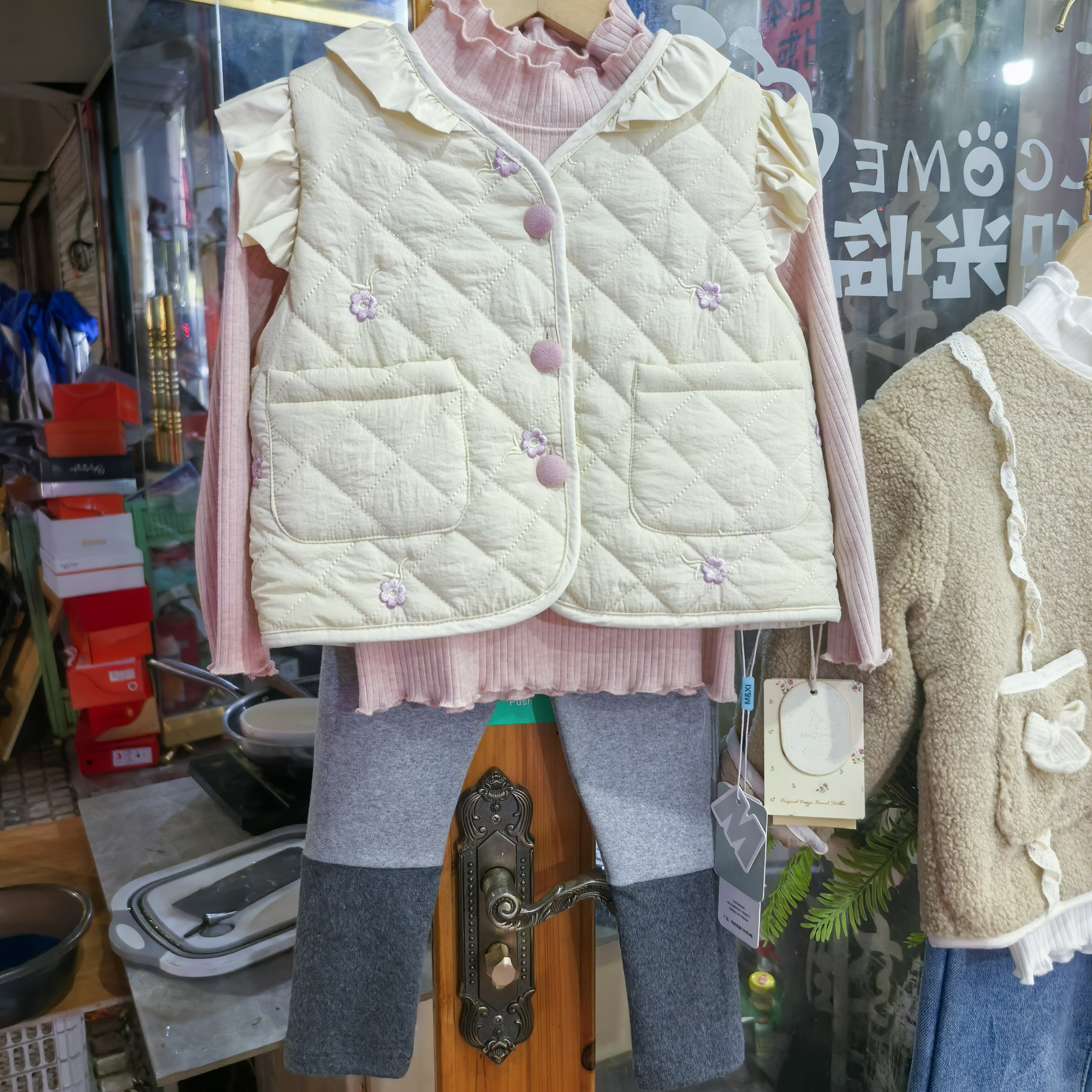 女童棉服马甲秋冬洋气宝宝马夹儿童加绒夹棉保暖背心外穿