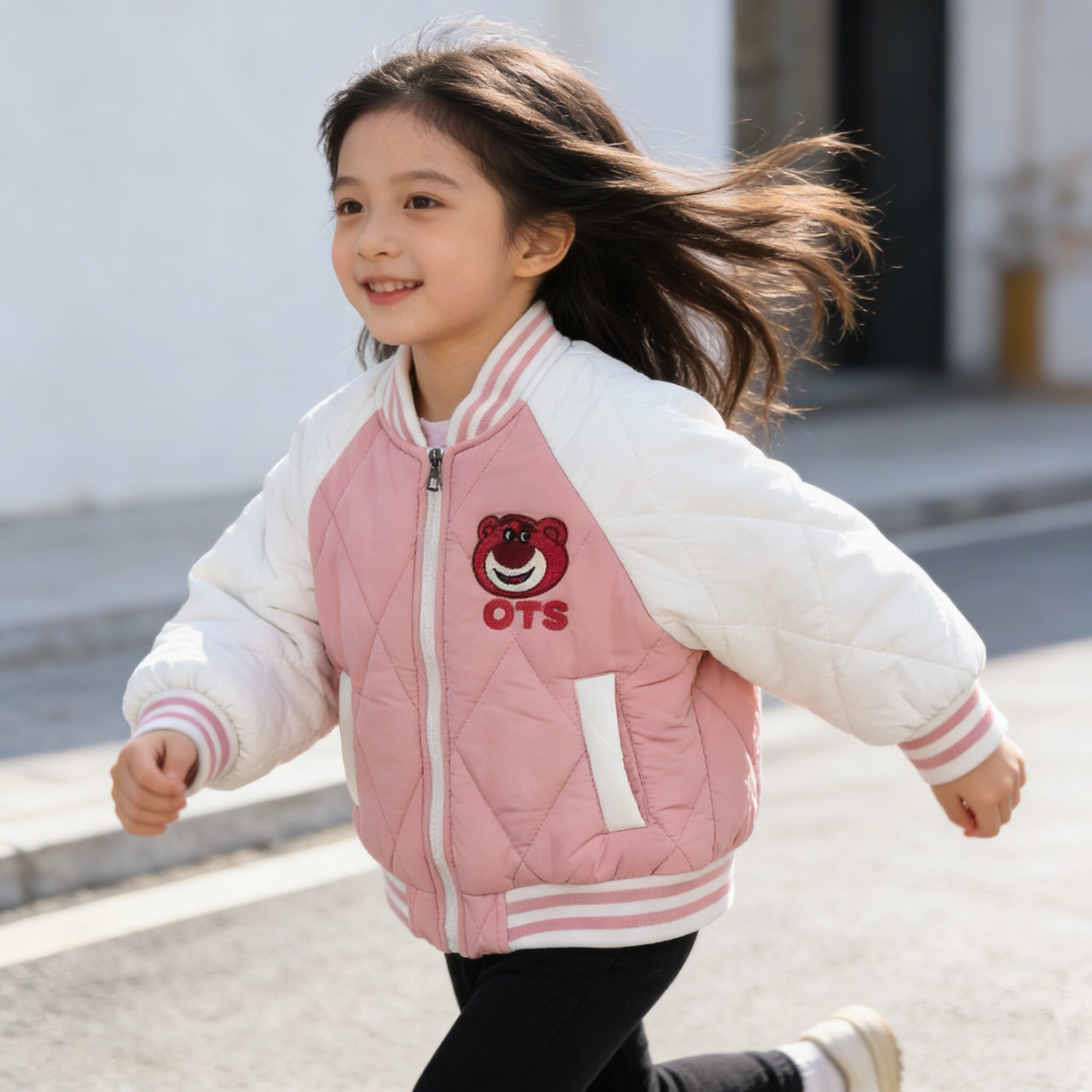 女童薄棉衣外套秋冬季2026新款女孩宝宝棒球服棉服儿童冬装