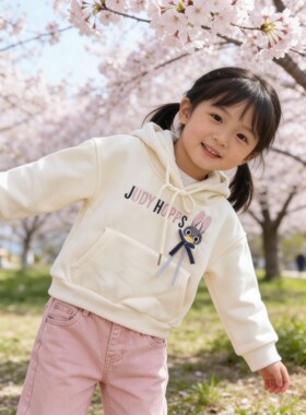 女小童加绒卫衣春秋冬季上衣宝宝连帽打底衫休闲儿童装