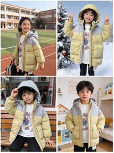 男女童冬季羽绒服洋气儿童中童加厚中长款白鸭绒保暖防风外套冬装