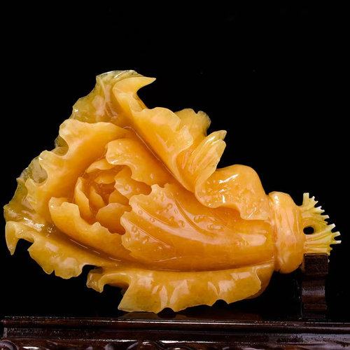 黄玉白菜摆件聚福百财招来玉石
