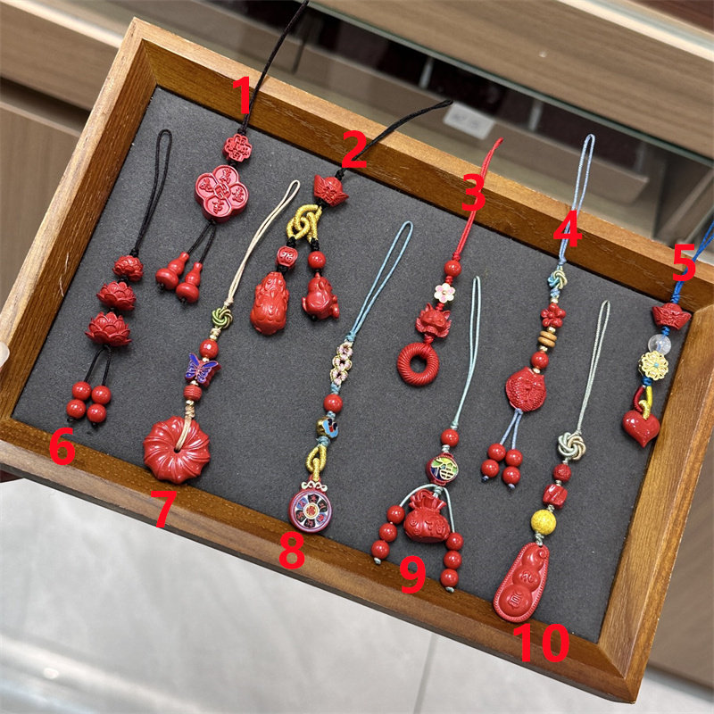 天然朱砂万事如意貔貅手机挂件高含量红砂年年有余钥匙扣包挂车挂