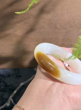 天然和田玉糖白羊脂玉一口糖手镯