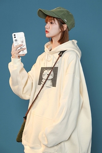 2025秋冬加绒加厚连帽卫衣潮流宽松连帽外套 W9905-P40加绒P45图片
