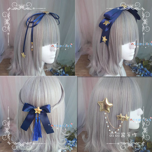 少女心绀色边夹洛丽塔大蝴蝶结